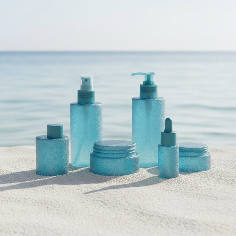 Ocean-bound plastic packaging illustration