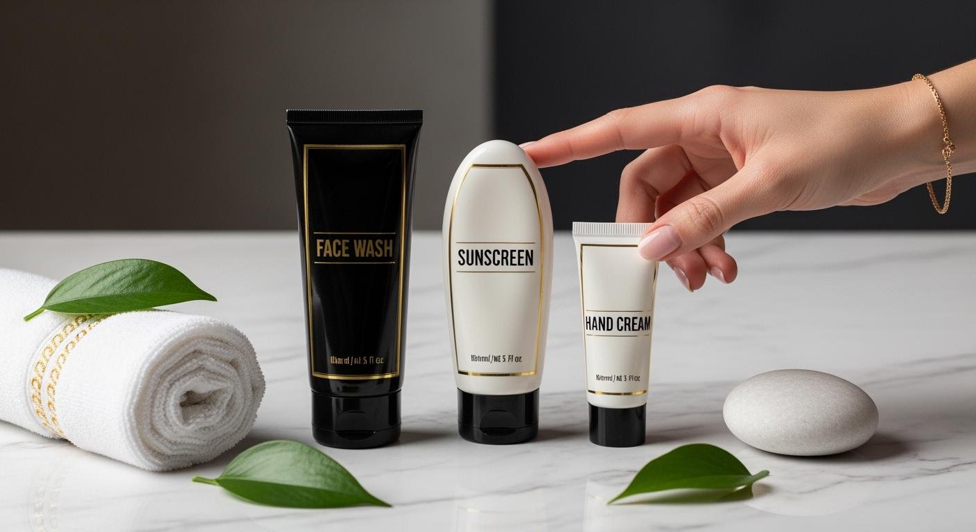Cosmetic tube packaging illustration