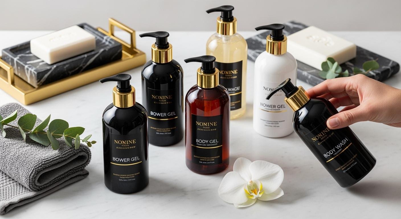 Personal care bottle packaging samples